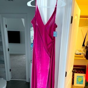 Free People pink velvet maxi dress